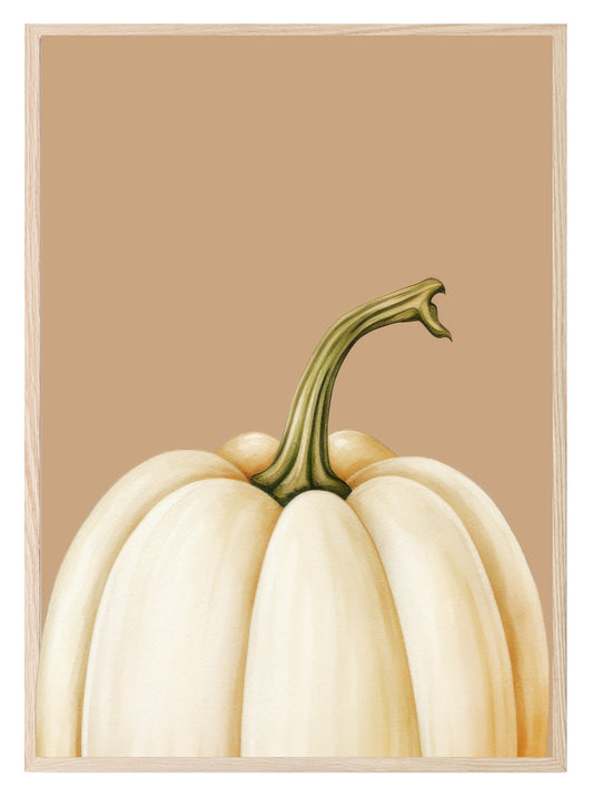 White Pumpkin Print | Autumn Wall Art