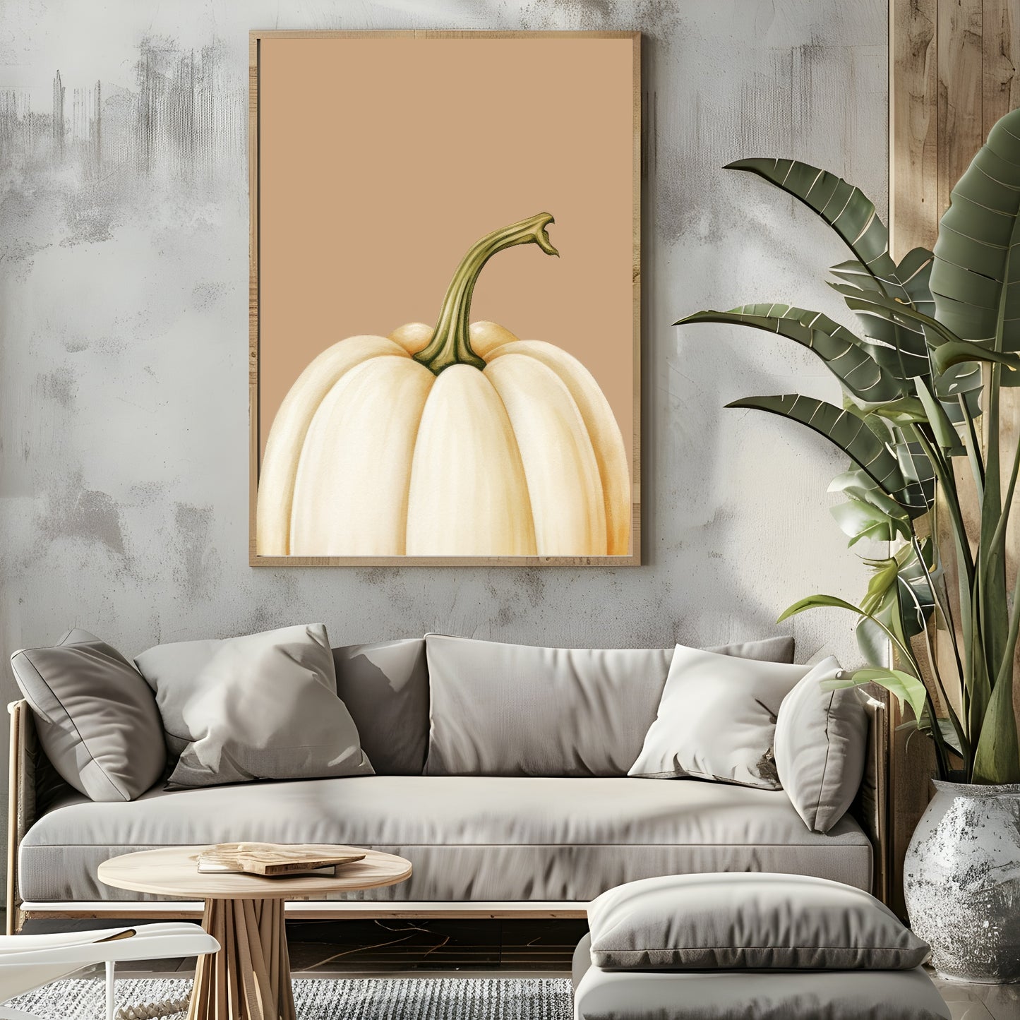 White Pumpkin Print | Autumn Wall Art