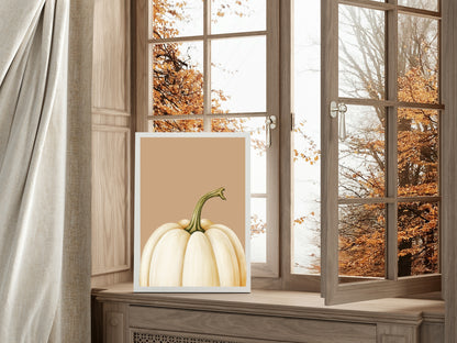 White Pumpkin Print | Autumn Wall Art