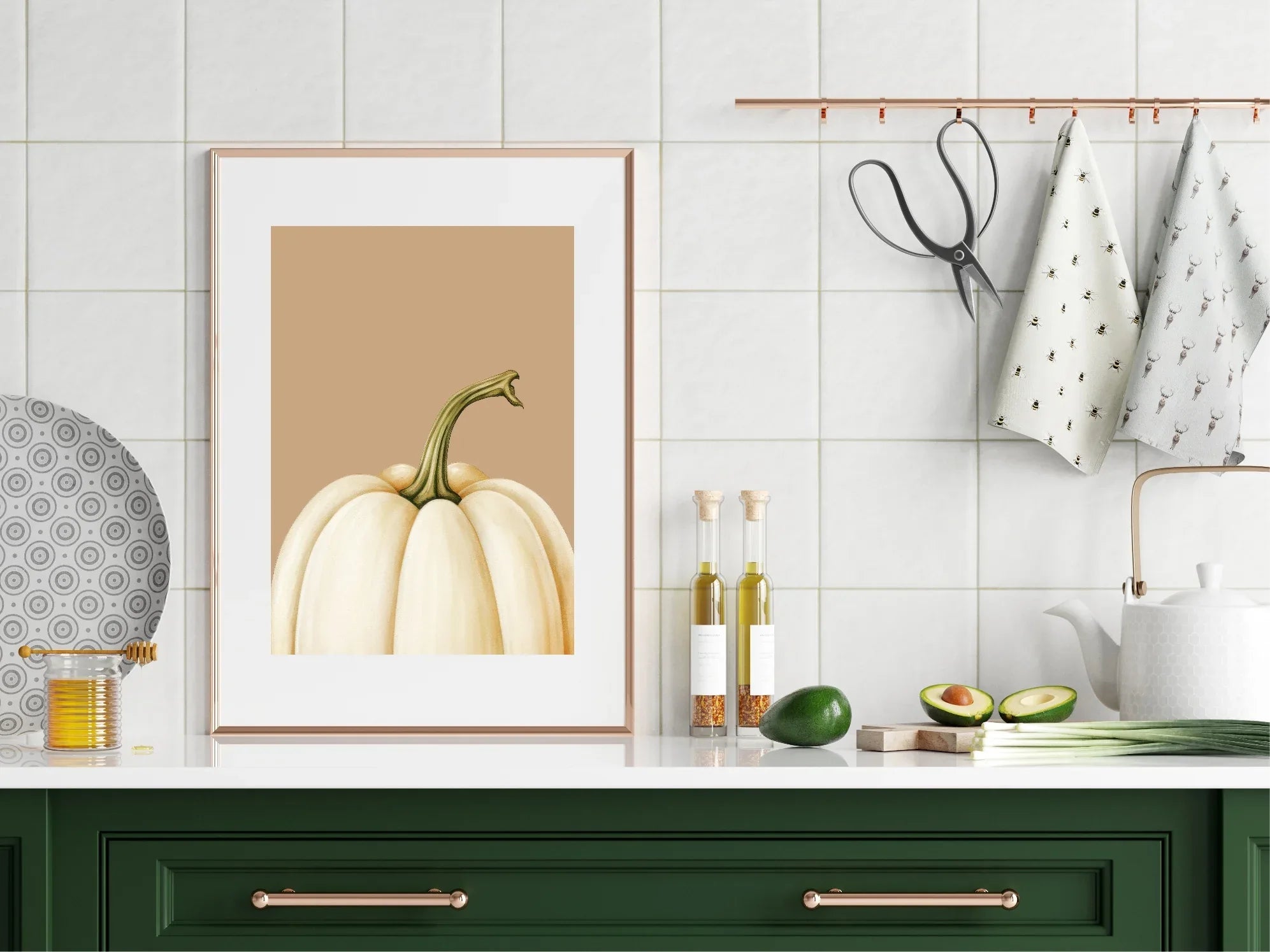 White Pumpkin Print | Autumn & Winter Wall Art - Larosier Prints