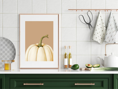 White Pumpkin Print | Autumn & Winter Wall Art