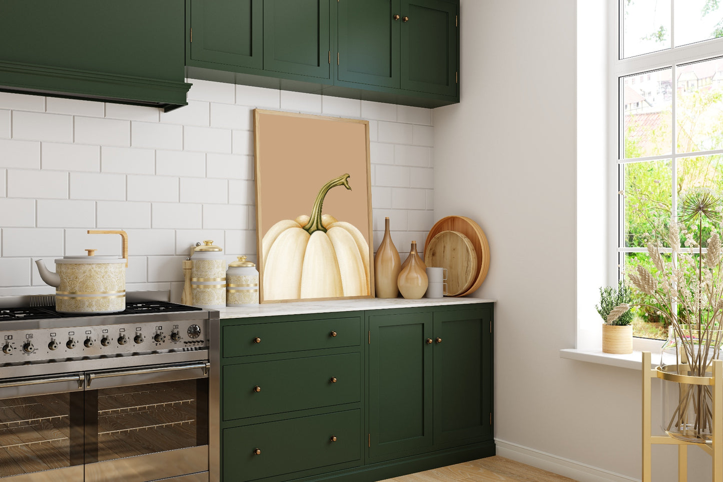 White Pumpkin Print | Autumn & Winter Wall Art