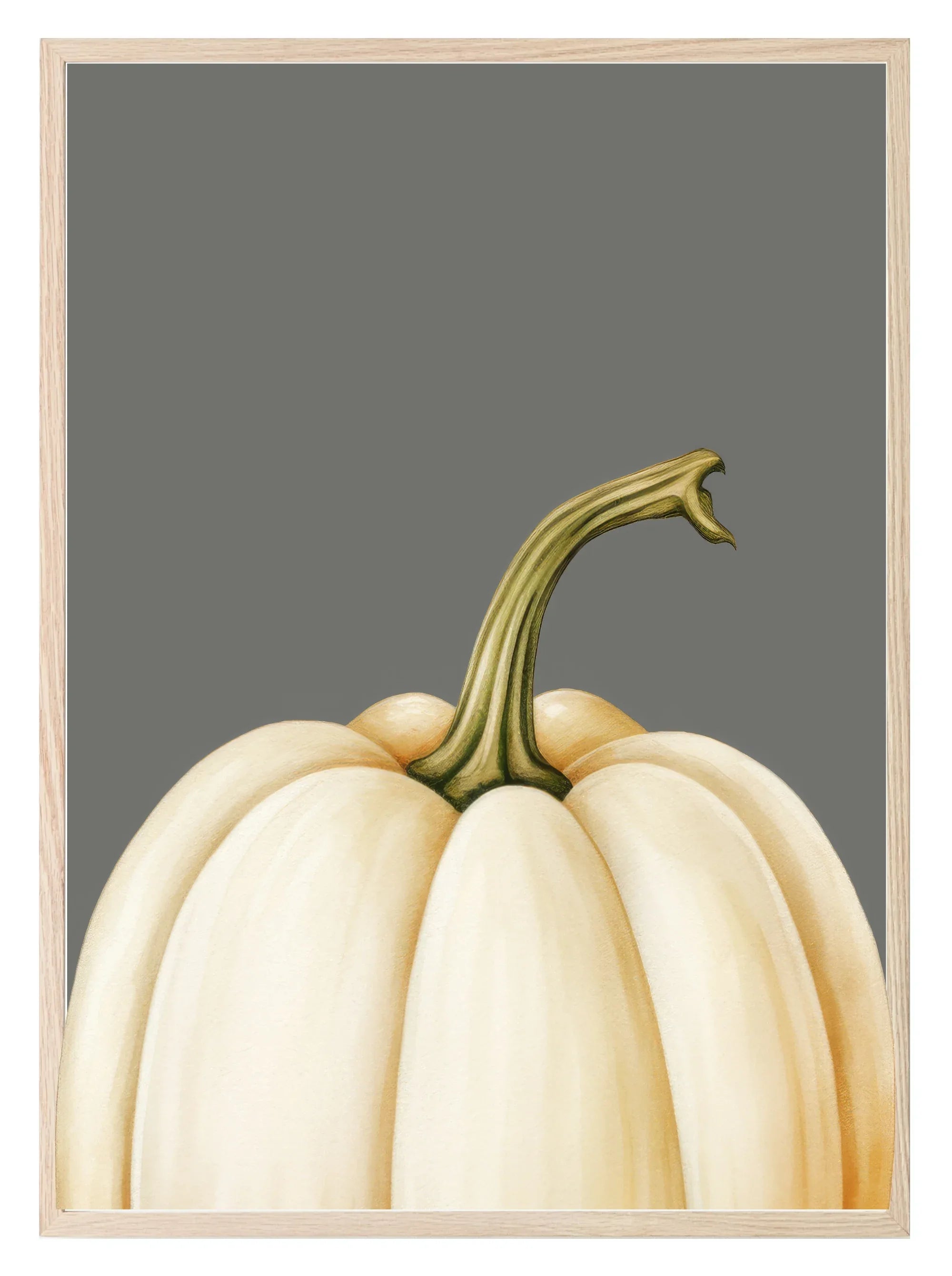 White Pumpkin Print | Autumn & Winter Wall Art - Larosier Prints
