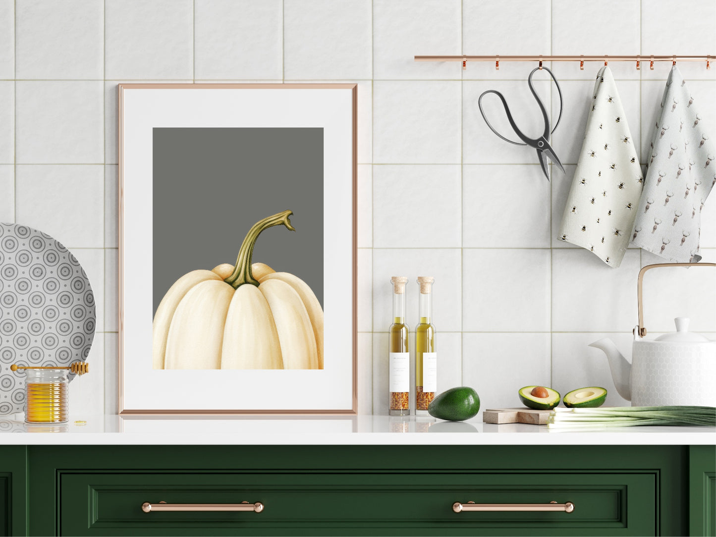 White Pumpkin Print | Autumn & Winter Wall Art
