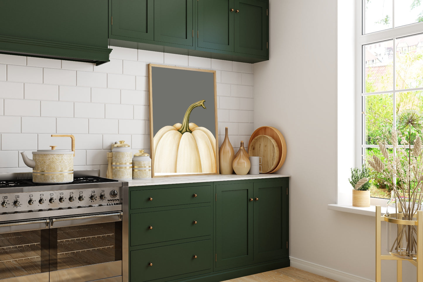 White Pumpkin Print | Autumn & Winter Wall Art