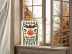 You Make Me Batty Pumpkin Print | Green Stripes | Cute Halloween Wall Art - Larosier Prints