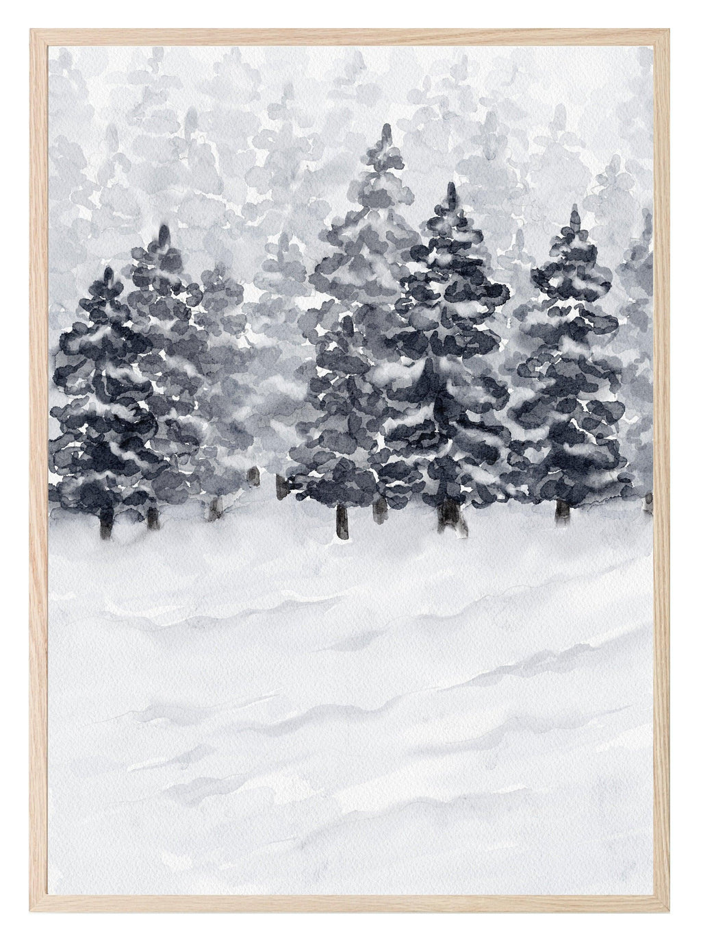 Winter Trees Print | Nature Wall Art | Cosy Seasonal Print - Larosier Prints