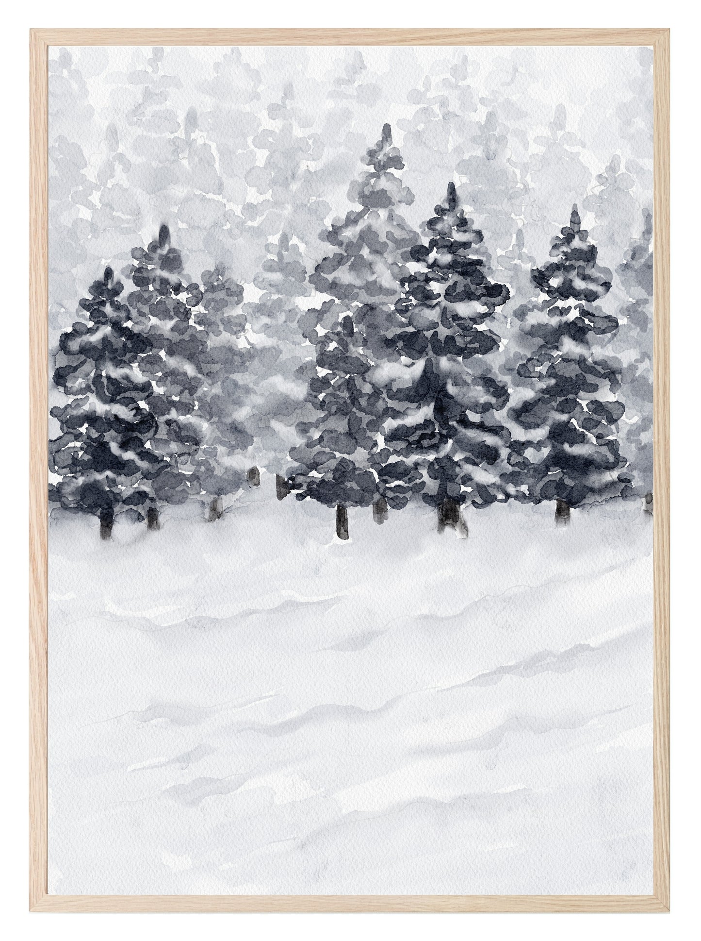 Winter Trees Print | Nature Wall Art | Cosy Seasonal Print