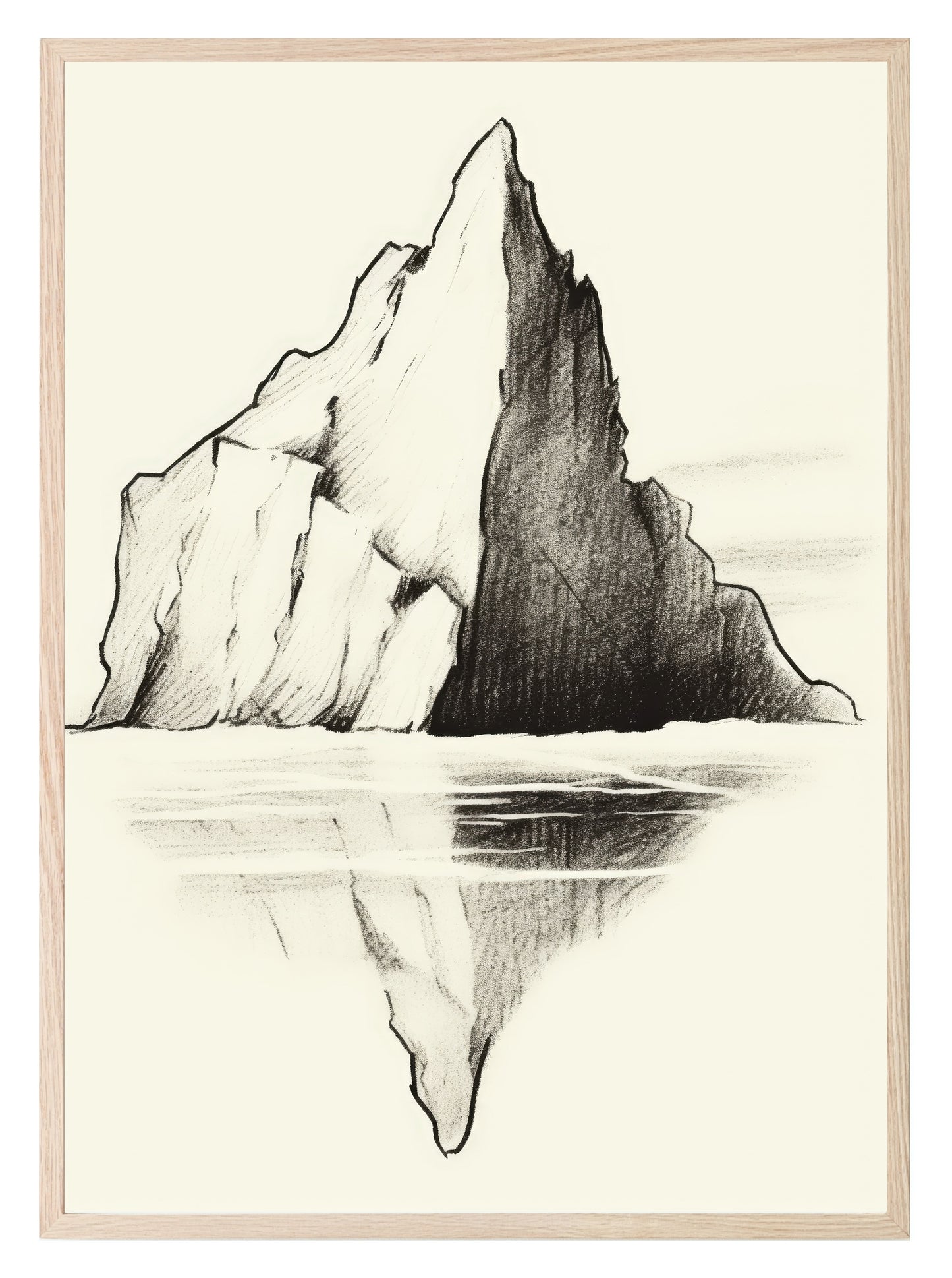 Mountain Reflection Print | Beige