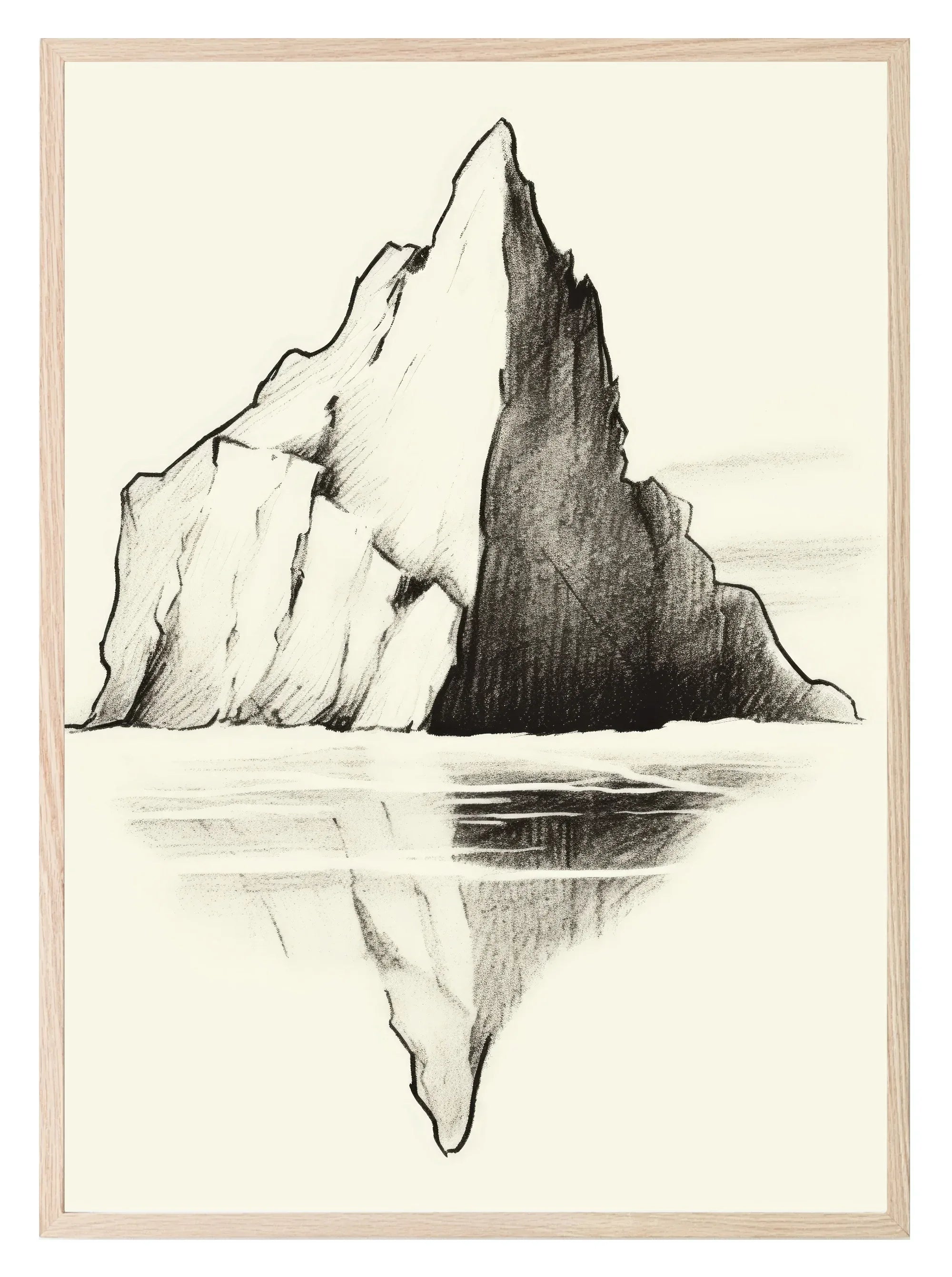 Mountain Reflection Print | Beige - Larosier Prints