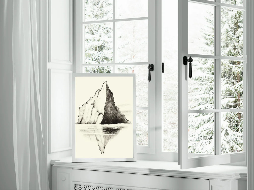 Mountain Reflection Print | Beige - Larosier Prints