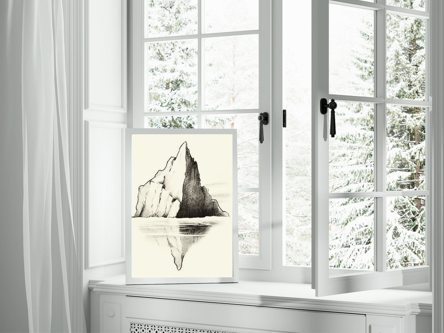 Mountain Reflection Print | Beige