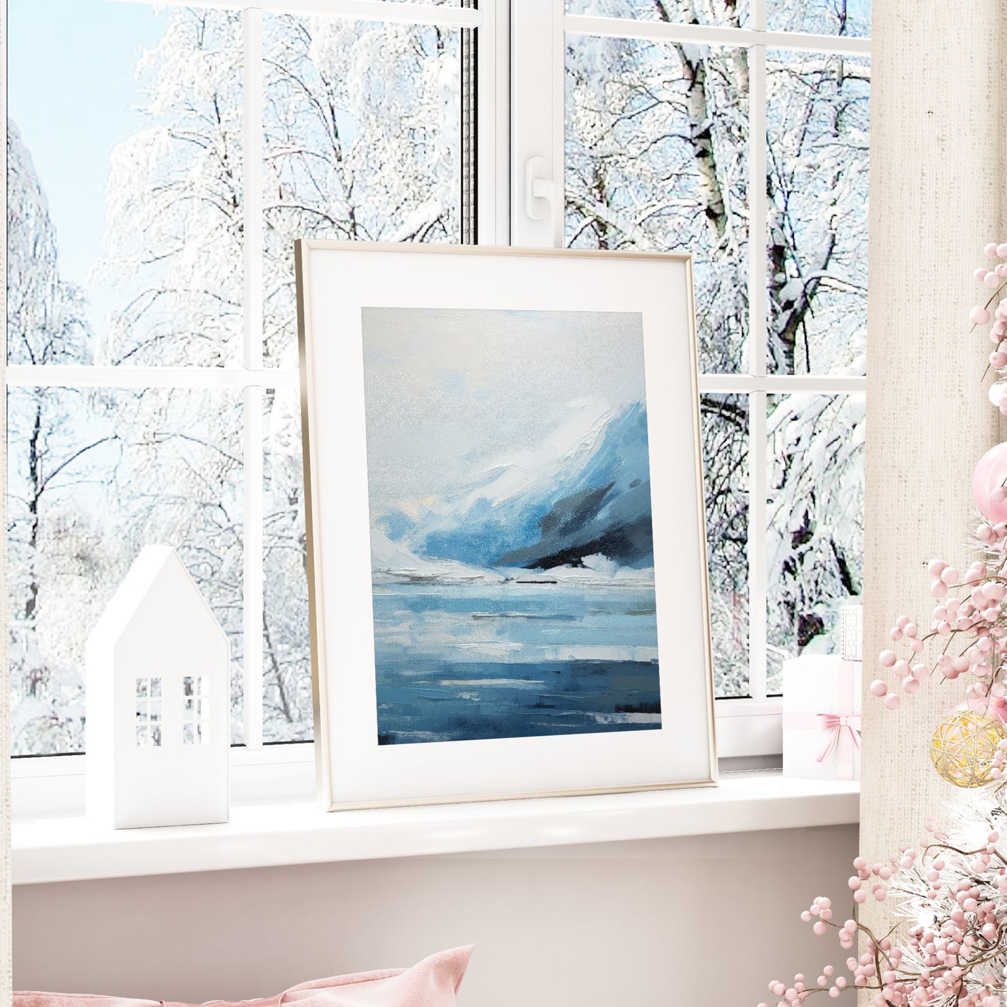 Ice Mountains Print | Winter Landscape Wall Art