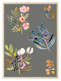 Winter Flowers Print | Floral Wall Art | Grey - Larosier Prints