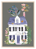 Floral House Print | Grey - Larosier Prints