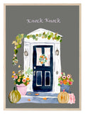 Winter Front Door Print | Floral Wall Art | Grey - Larosier Prints