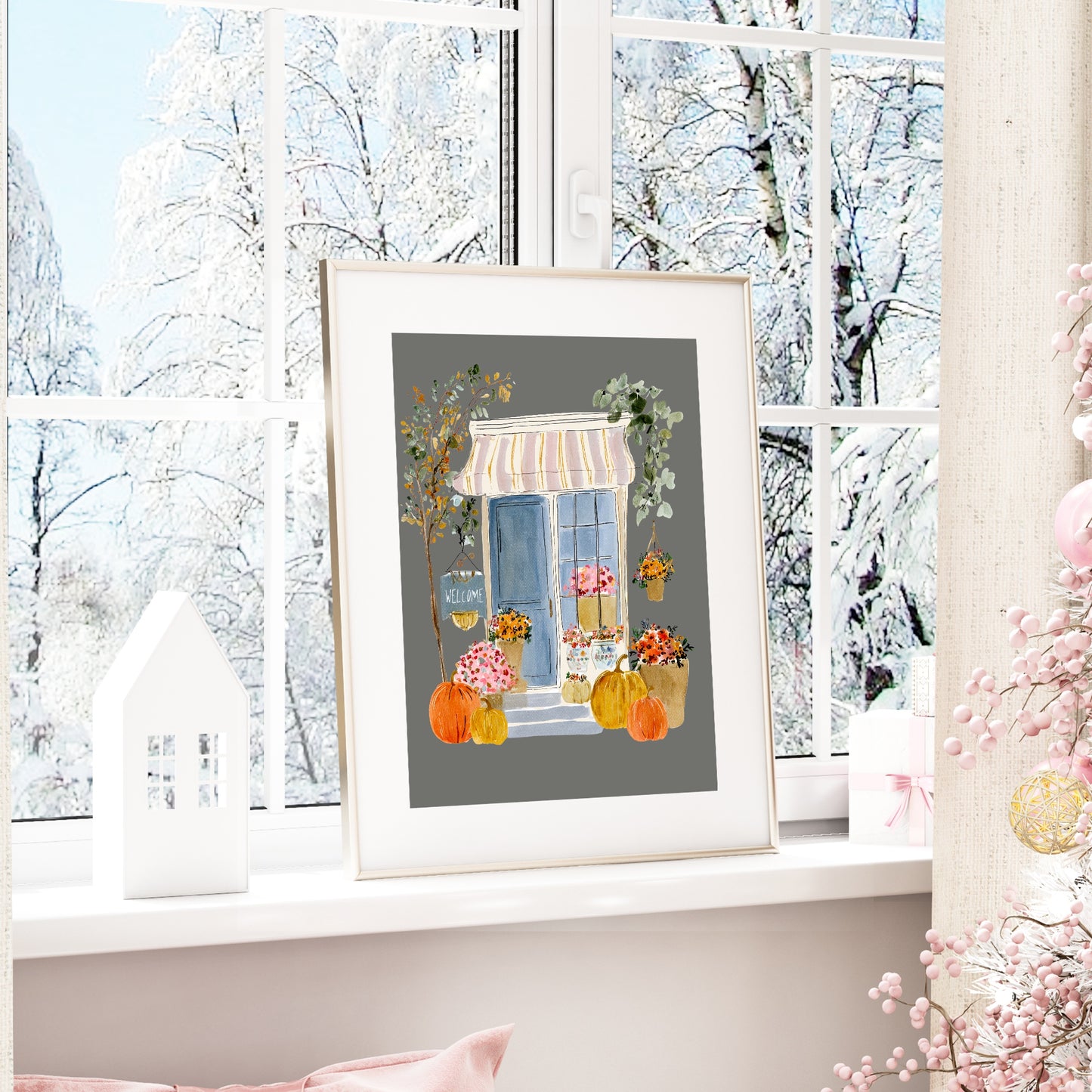 Winter Shop Print | Grey