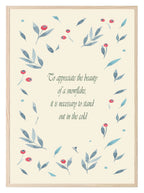 To Appreciate the Beauty of a Snowflake Print | Quote Wall Art | Beige - Larosier Prints
