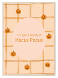 It’s Just a Bunch of Hocus Pocus Print | Halloween Wall Art | Orange Checkered Pumpkin Pattern - Larosier Prints
