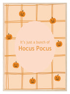 It’s Just a Bunch of Hocus Pocus Print | Halloween Wall Art | Orange Checkered Pumpkin Pattern - Larosier Prints