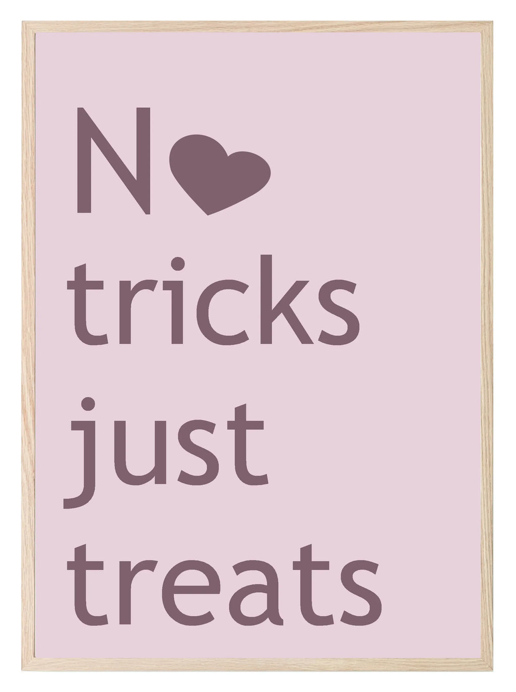 No Tricks Just Treats Print | Halloween Wall Art | Purple & Pink - Larosier Prints