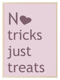 No Tricks Just Treats Print | Halloween Wall Art | Purple & Pink - Larosier Prints
