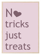 No Tricks Just Treats Print | Halloween Wall Art | Purple & Pink - Larosier Prints