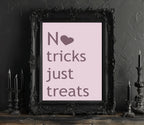 No Tricks Just Treats Print | Halloween Wall Art | Purple & Pink - Larosier Prints
