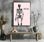 Life, Man Print | Skeleton Wall Art | Pink - Larosier Prints
