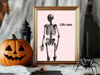 Life, Man Print | Skeleton Wall Art | Pink - Larosier Prints