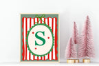 Personalised Christmas Initial Print | Striped Wall Art - Larosier Prints