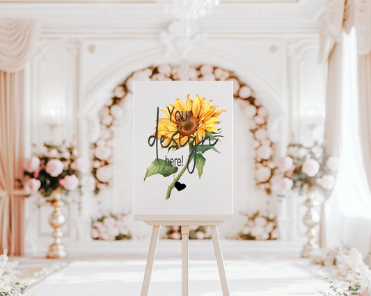 Sunflower Custom Bespoke Wedding Party Sign