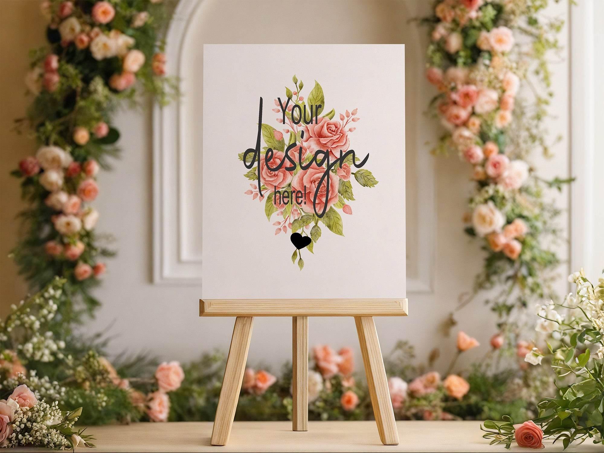 Pink Rose Custom Bespoke Wedding Party Sign - Larosier Prints