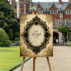 Personalised Black Lace Oval Frame Wedding Sign | Custom Wording