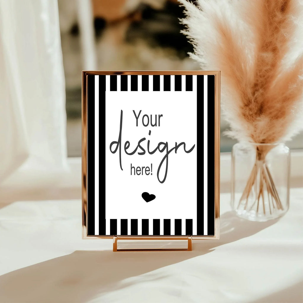 Black & White Stripe Custom Bespoke Wedding Party Sign - Larosier Prints