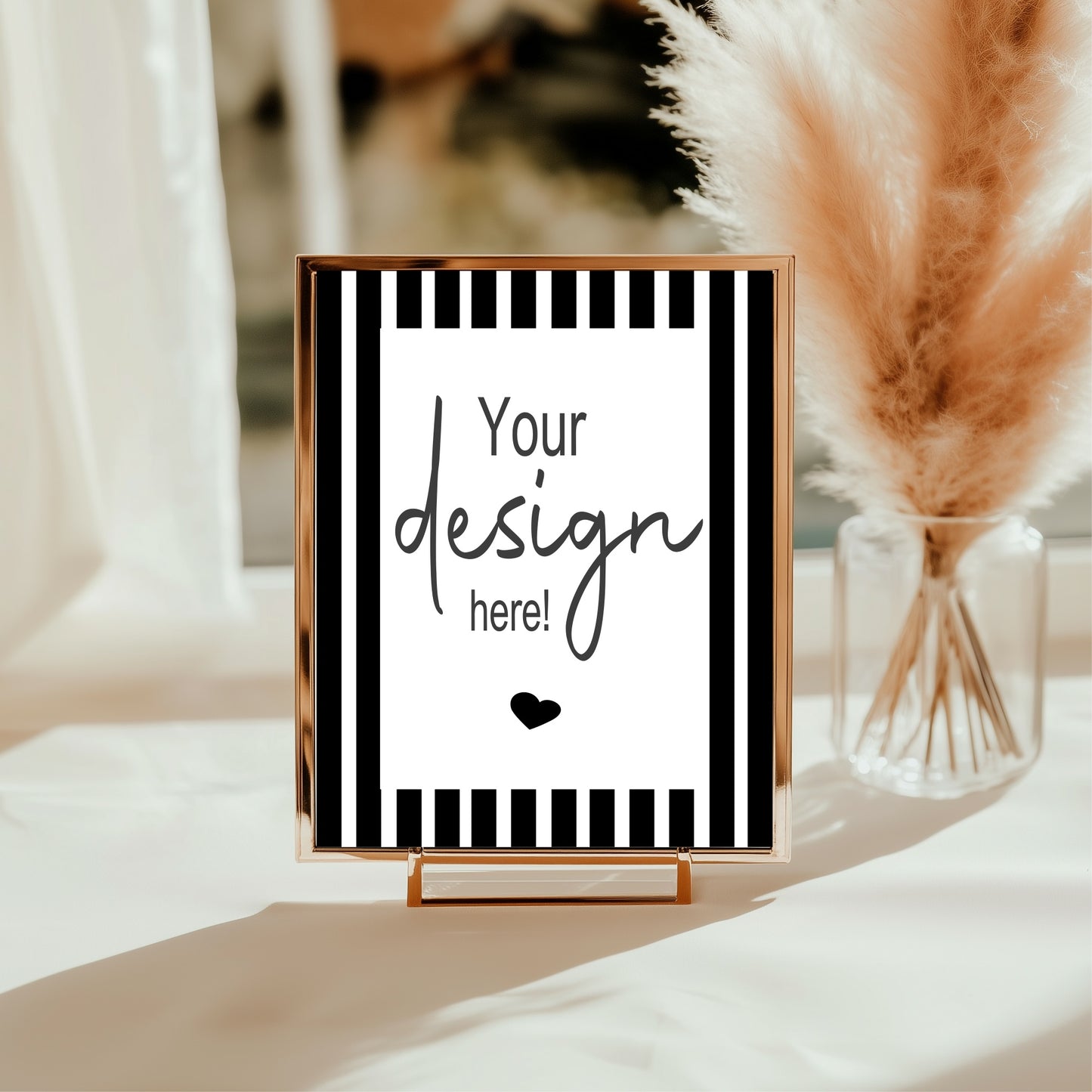 Black & White Stripe Custom Bespoke Wedding Party Sign