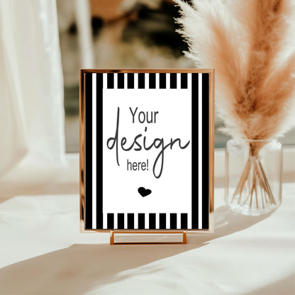 Black & White Stripe Custom Bespoke Wedding Party Sign