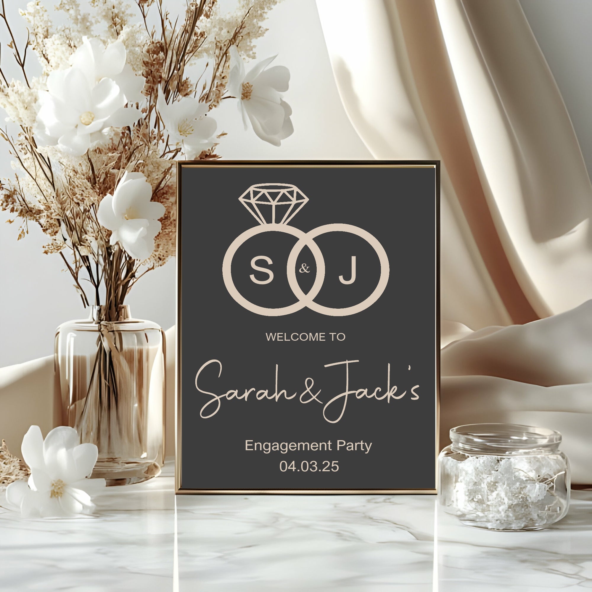 Diamond Ring Engagement Party Invitations | Personalised | Pack of 10