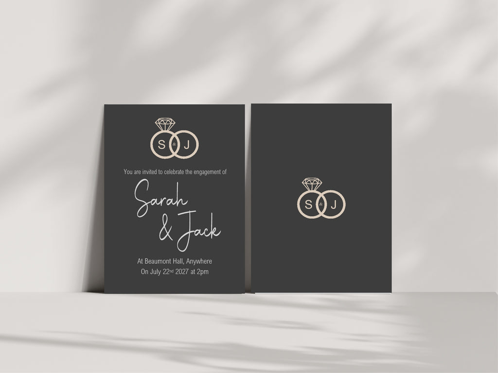 Diamond Ring Engagement Party Invitations | Personalised | Pack of 10