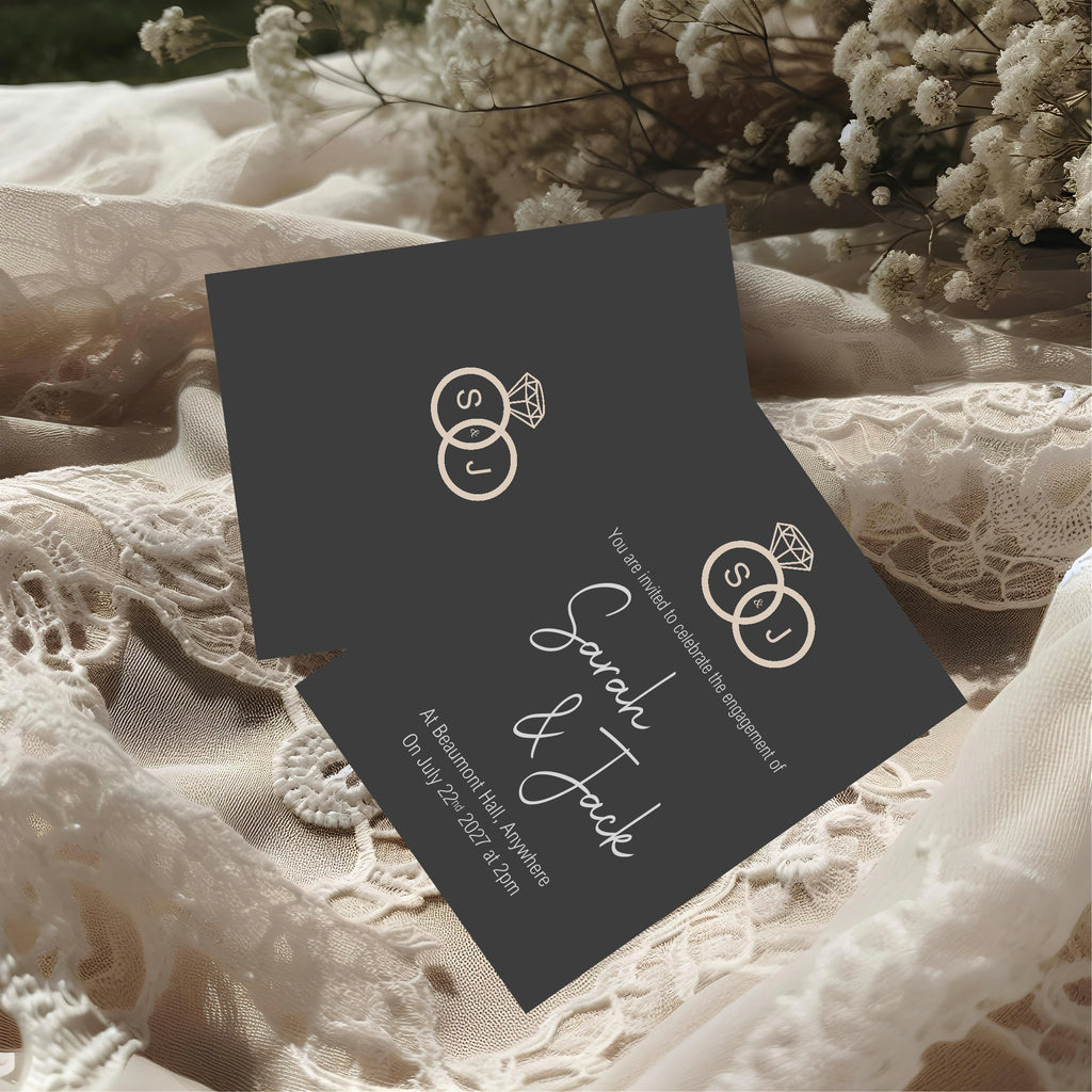 Diamond Ring Engagement Party Invitations | Personalised | Pack of 10
