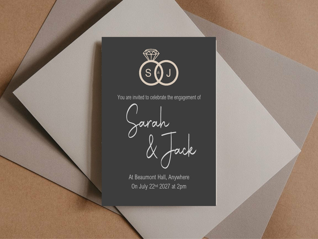 Diamond Ring Engagement Party Invitations | Personalised | Pack of 10