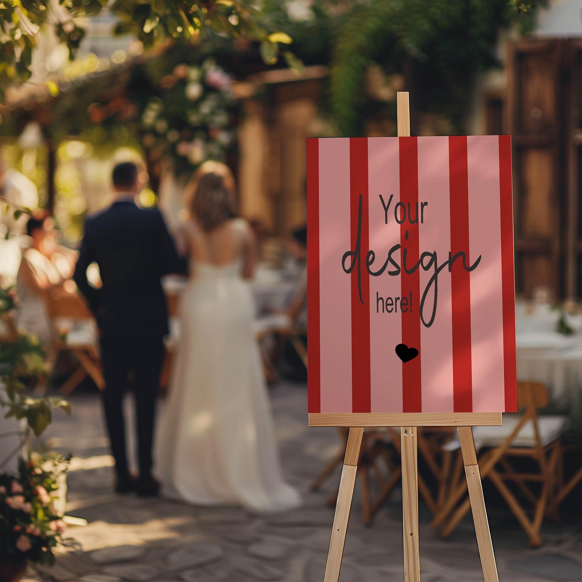 Red & Pink Custom Bespoke Wedding Party Sign - Larosier Prints