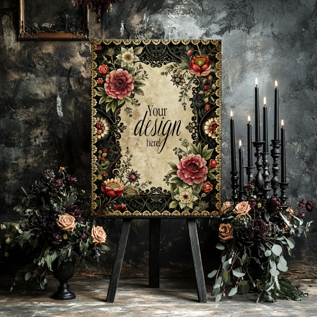 Gothic Floral Wedding Invitation Suite Bundle