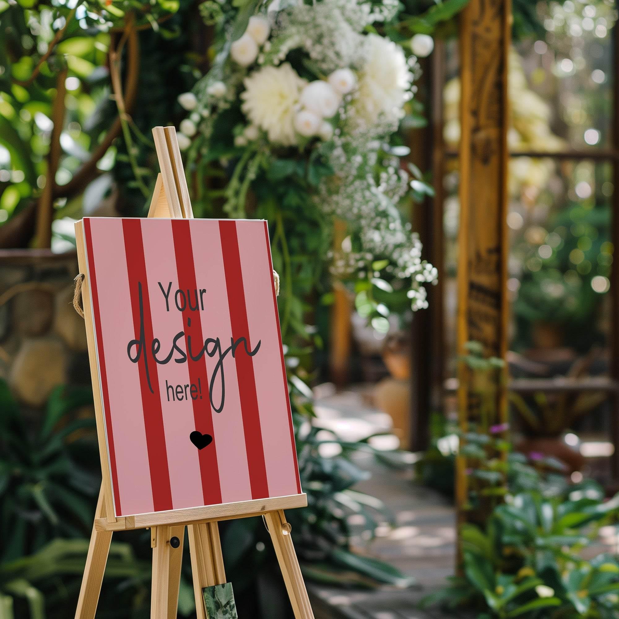 Red & Pink Custom Bespoke Wedding Party Sign - Larosier Prints