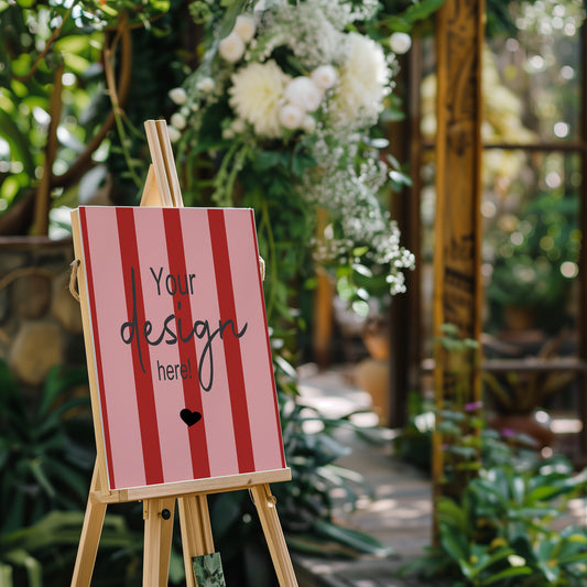Red & Pink Custom Bespoke Wedding Party Sign