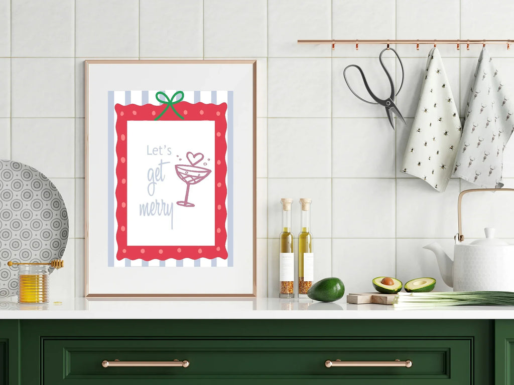 Let's Get Merry Print | Seasonal Wall Art - Larosier Prints
