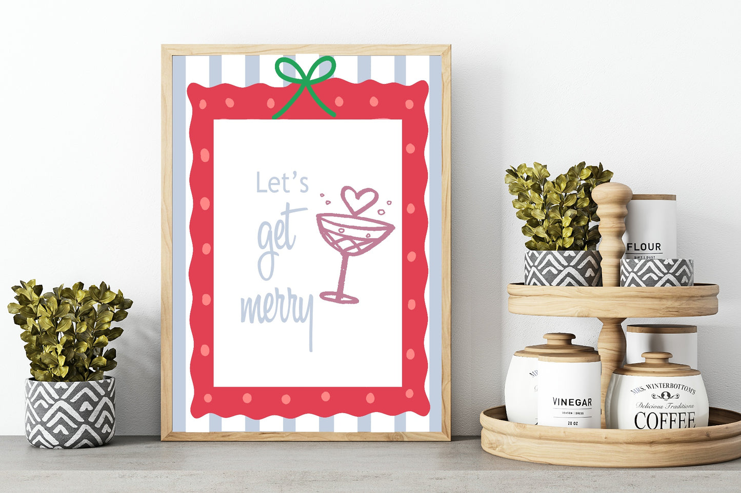 Let's Get Merry Print |  Seasonal Wall Art