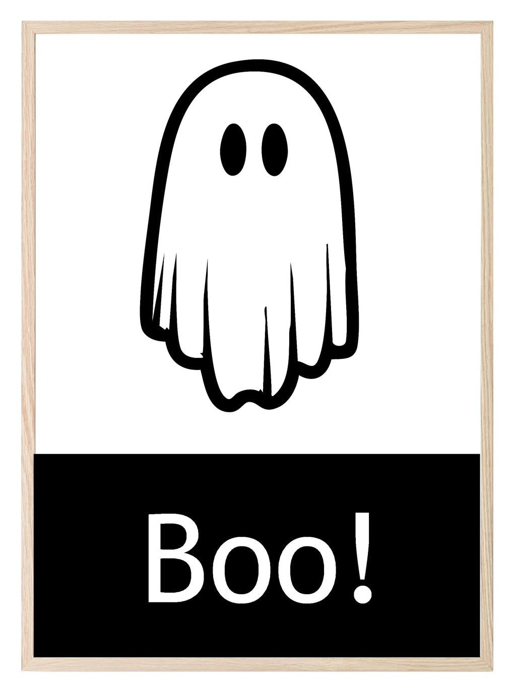 Boo Print | Ghost | Halloween Wall Art | Black & White - Larosier Prints