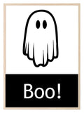 Boo Print | Ghost | Halloween Wall Art | Black & White - Larosier Prints