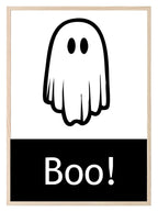 Boo Print | Ghost | Halloween Wall Art | Black & White - Larosier Prints